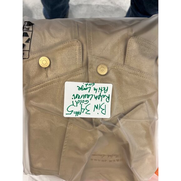 Lauren Jeans Co. Ralph Lauren Gold Metallic Jacket Sz.  P/L Cotton Blend Women's - Picture 12 of 12